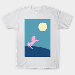 Unicorn in the full moon night T-Shirt